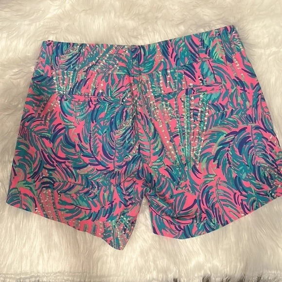 Lilly Pulitzer Callahan pink sunset Cocoa breeze shorts size 00 pink blue preppy - Picture 2 of 7